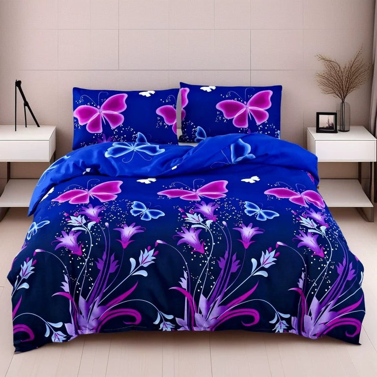 3-Piece Printed Brushed Duvet Cover Set | Soft & Breathable Bedding Collection