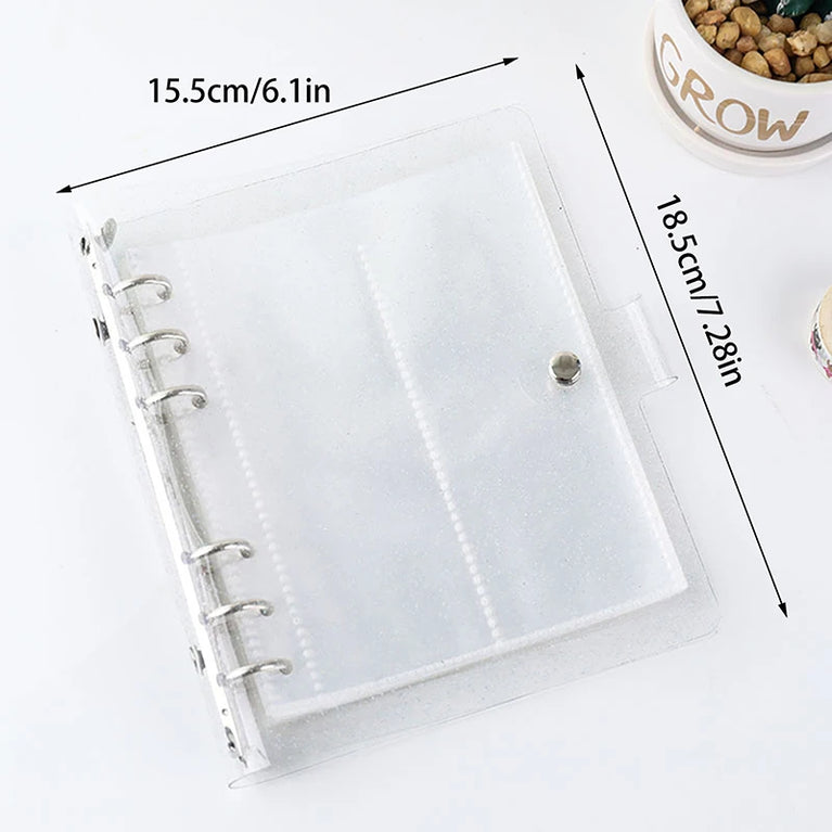A6 Glitter Photocard Binder | 100-Capacity 2x6 Inch Photo Strip & Bookmark Album