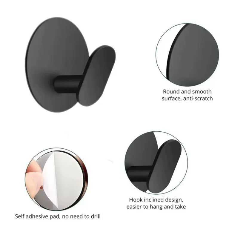 Self-Adhesive Hooks Heavy Duty Plastic Wall Hooks Towel Clothes Rack Hangers Bathroom Kitchen Waterproof Hooks