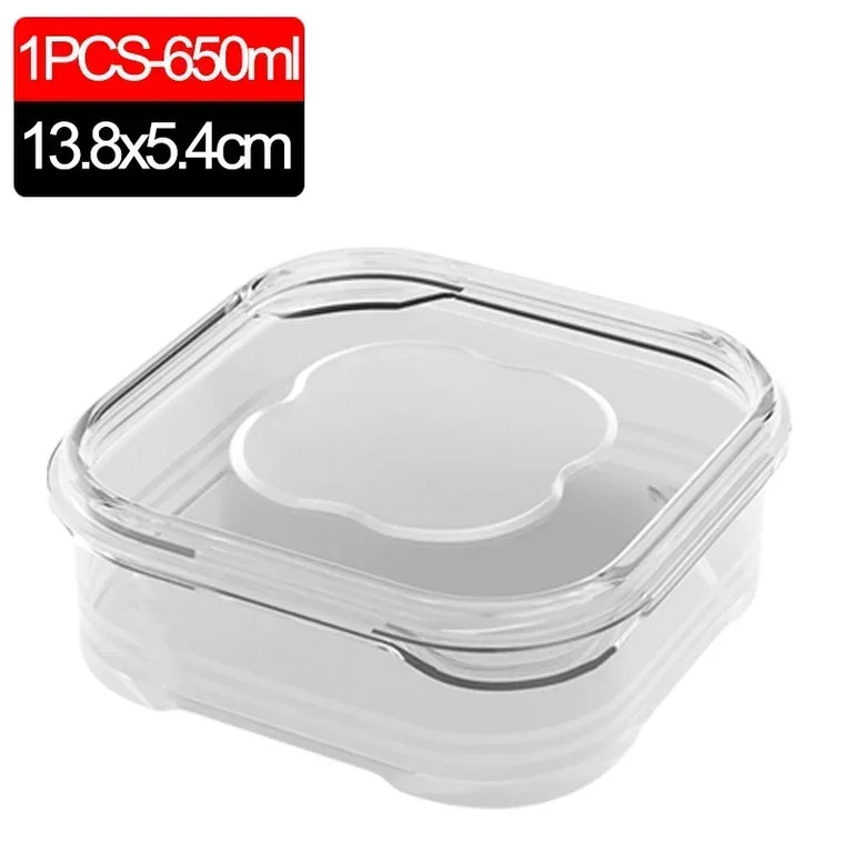 Small Transparent PP Food Preservation Boxes Refrigerator Sealed Storage Container Set