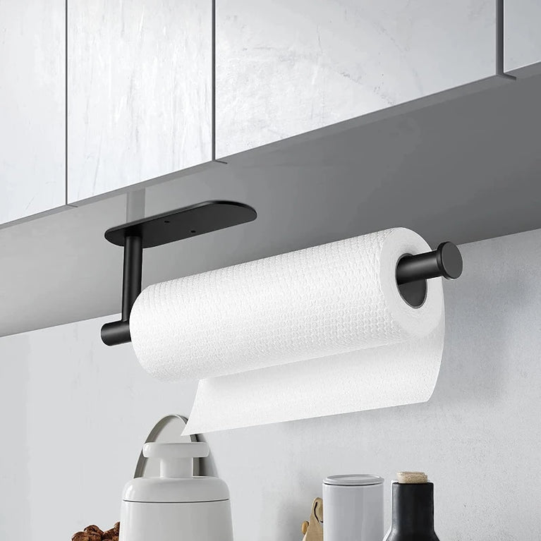 Stainless Steel Paper Towel Holder | Multi-Function Wall Mount & Under Cabinet Rack