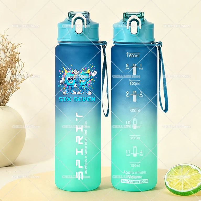 800ML Anime Frosted Sports Waterbottle Gym Outdoor Fitness Drinking Cup