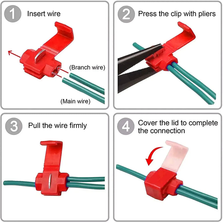 30-Piece Scotch Lock Quick Splice Connectors | Non-Destructive Wire Snap & Crimp Set