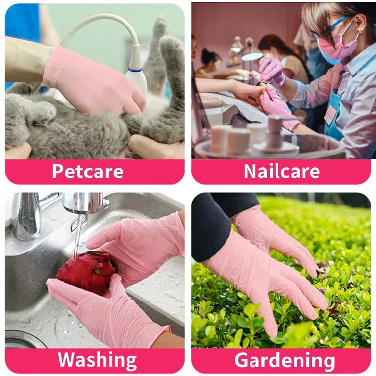 20/50/100PCS Nitrile Gloves Disposable Kitchen Gloves Powder Free