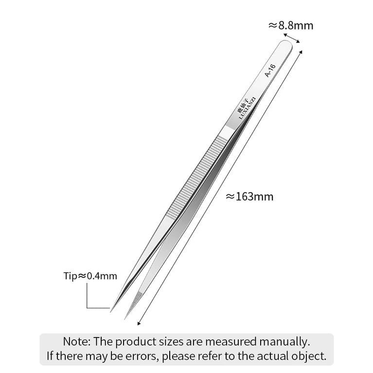 A-16 Precision Stainless Tweezers | Professional Electronics & Phone Repair Tool