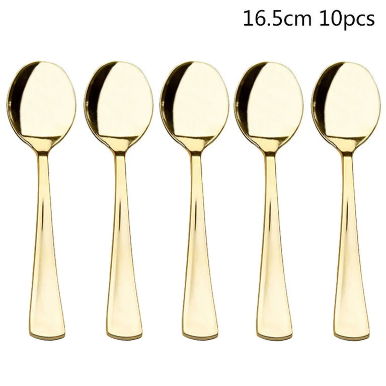 Navy Blue Gold Disposable Tableware Set for Wedding Party Use