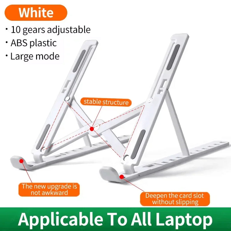 Portable Adjustable Laptop Stand | Foldable Ergonomic Notebook & Tablet Holder