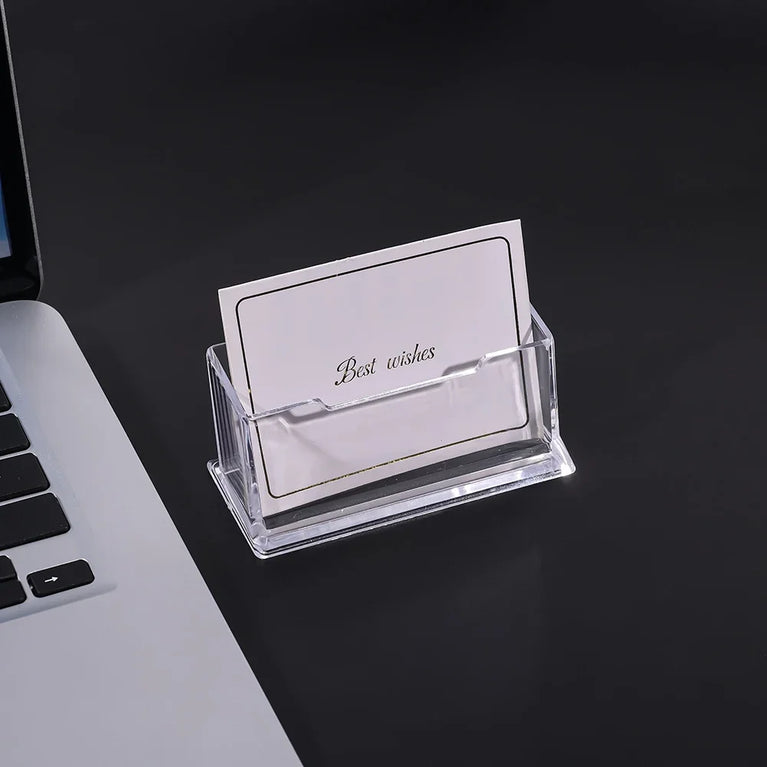 Clear Desktop Business Card Holder Storage Display Stand Organizer
