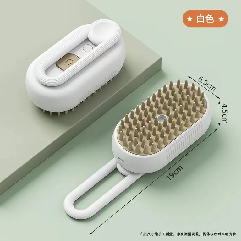 Cat Steamy Brush Electric Spray Massage Grooming Shedding 3in1 Tool