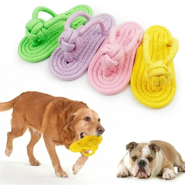 Cotton Slipper Rope Dog Toy Interactive Chew Training Toy Fun