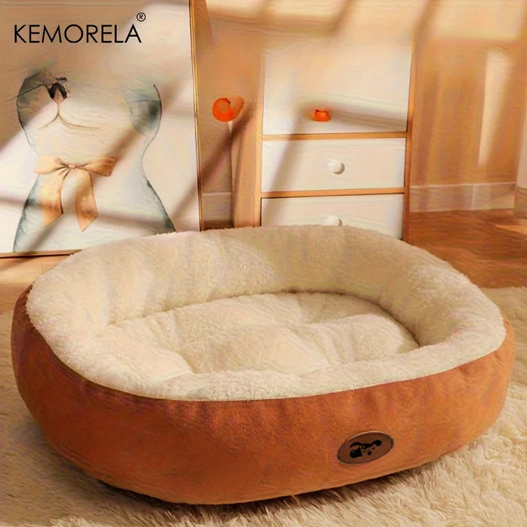 Cozy Oval Snuggle Pet Bed Cat Heating Pad Cooling Cat Bed