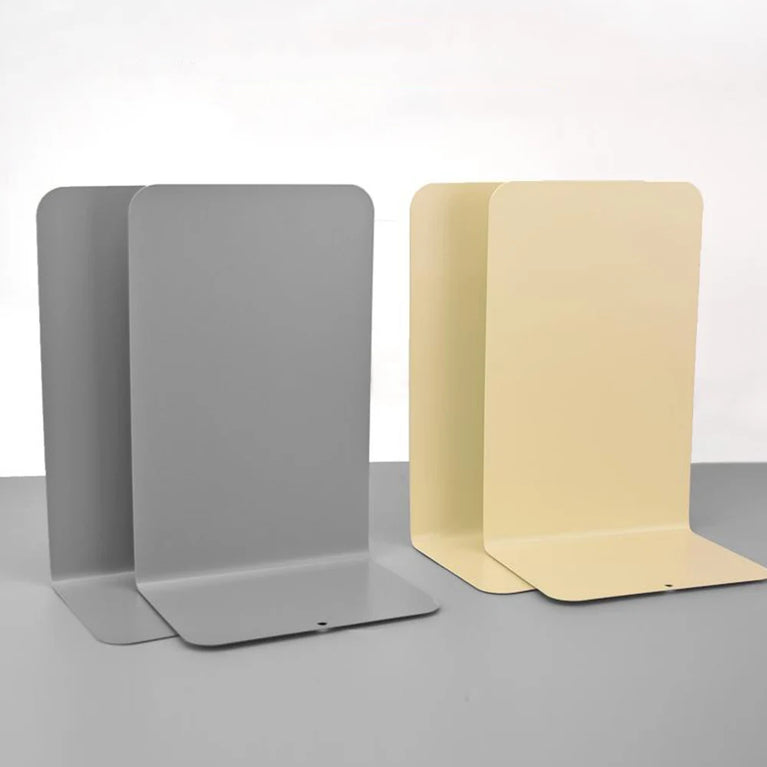 Simple Metal Bookends | 2-Piece Heavy-Duty Non-Slip Desktop Organiser
