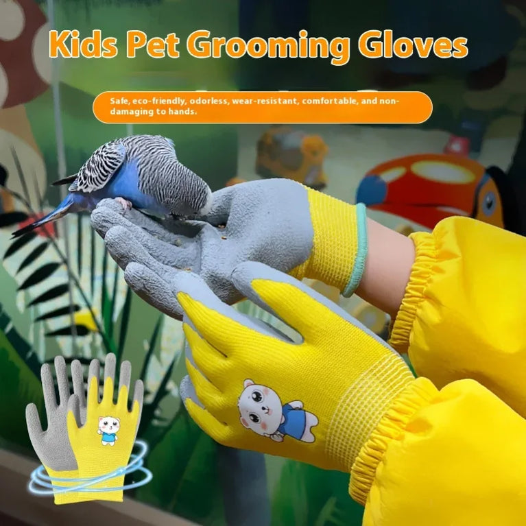 Kids Waterproof Non Slip Garden Work Gardening Gloves Durable Safety
