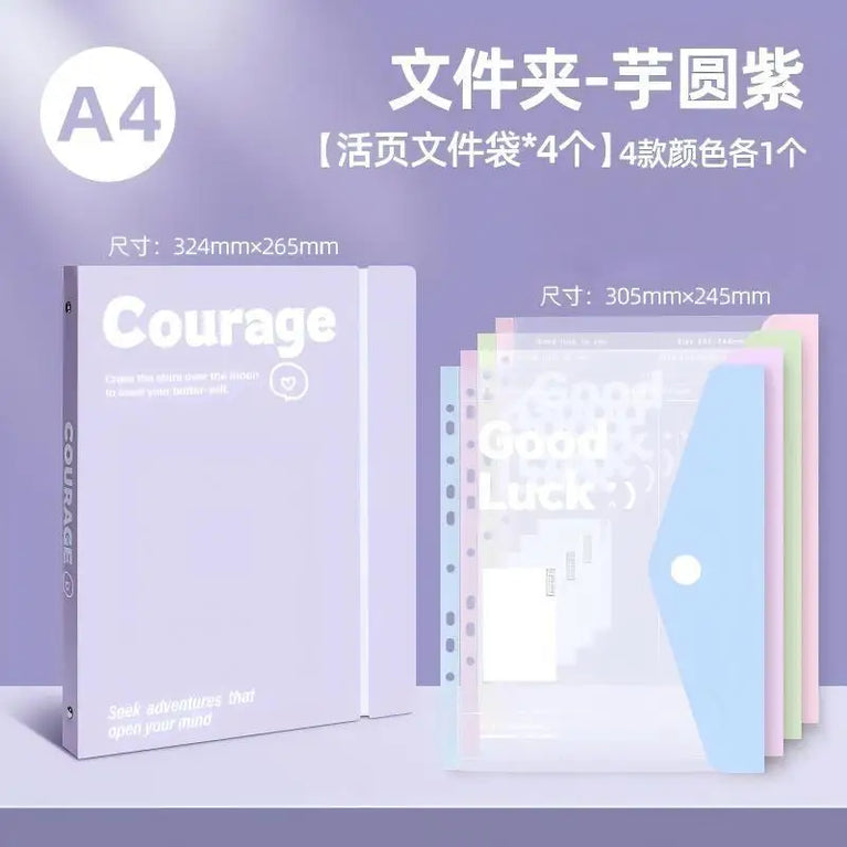 A4 Loose-Leaf Plastic Document Bag | 11-Hole Binder Compatible Envelopes