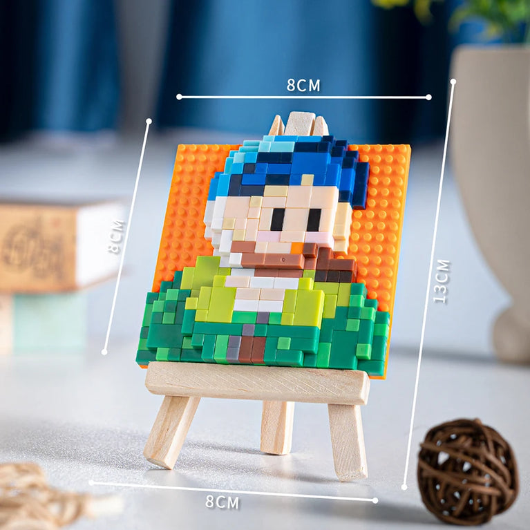 Famous Painting Diamond Building Blocks | 3D Micro-Brick Art with Display Easel