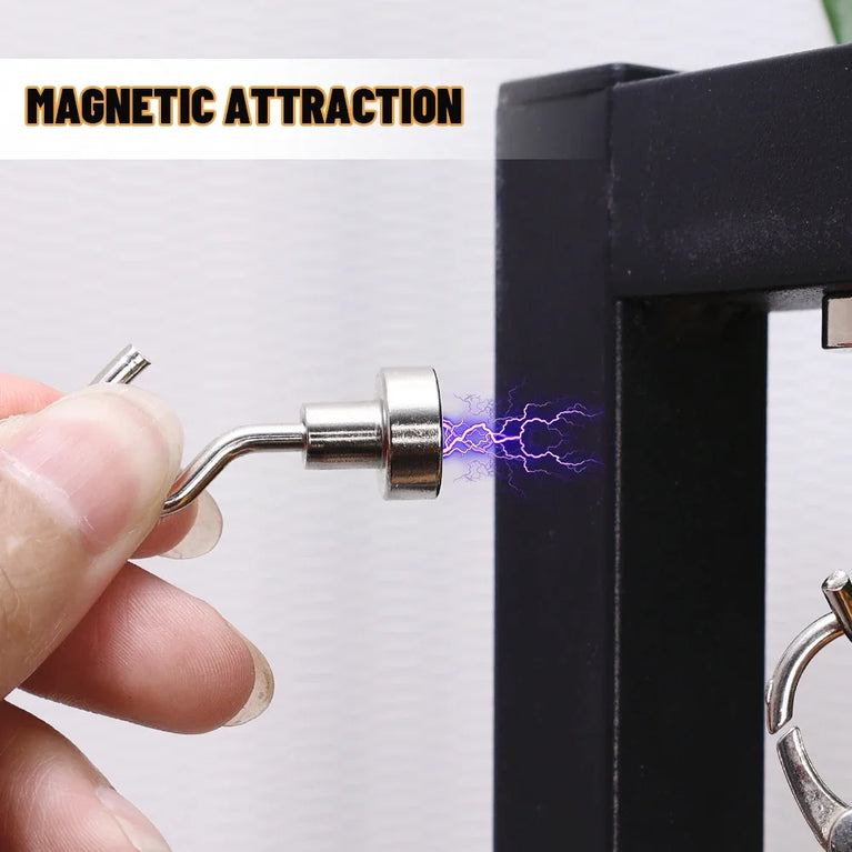 20/1PCS Metal Strong Magnetic Hook Wall-mounted Heavy-duty Magnetic Hook Key Hanger Home Kitchen Bathroom Accessories Magnet