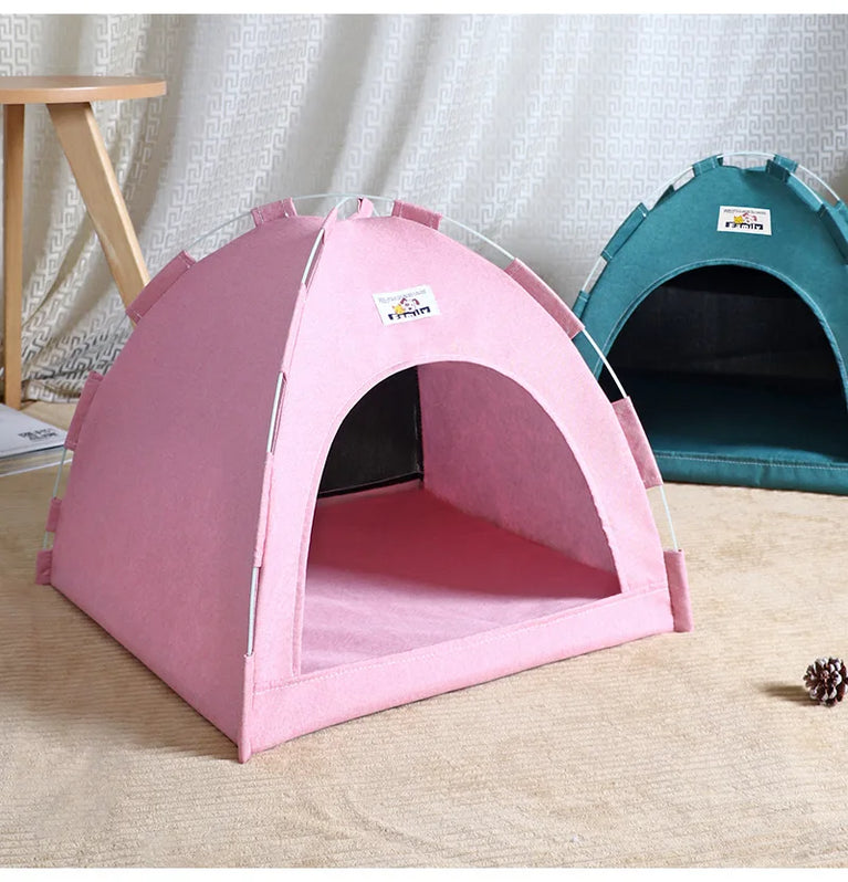 Foldable Cat House Pet Tent Breathable Portable Four Season Nest