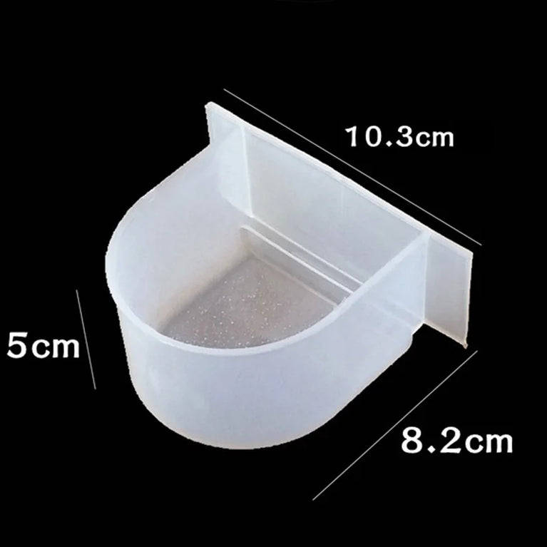 Plastic Bird Cage Feeding Trough | Splash-Proof Food & Water Cup