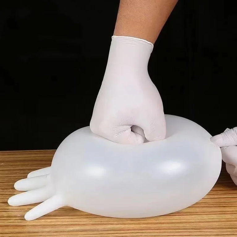 White Nitrile Disposable Gloves 4mil Food Grade Kitchen Work Gloves