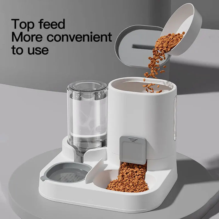 1-Pack Automatic Gravity Fed Cat Water Dispenser And Feeder Spill Proof Large Capacity One Piece Design