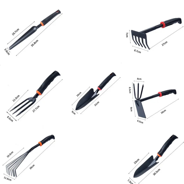7-Piece Carbon Steel Mini Garden Tool Set for Potted Plants and Precision Gardening