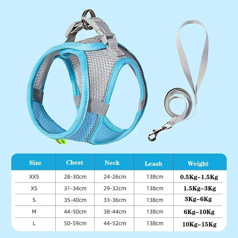 Dog Harness Leash Set Small Dogs Chihuahua Frenchie No Pull Vest