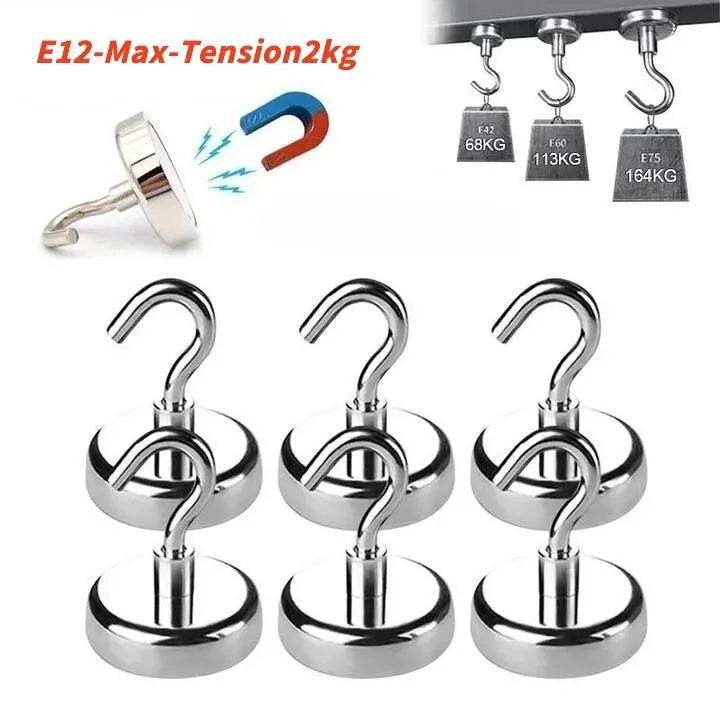 10PCS Strong Magnet Hooks Multi-Purpose Storage & Hanging Hooks