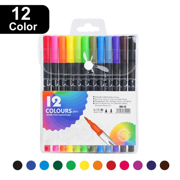 Double-Head Art Markers | Professional Drawing Brush Pen Set