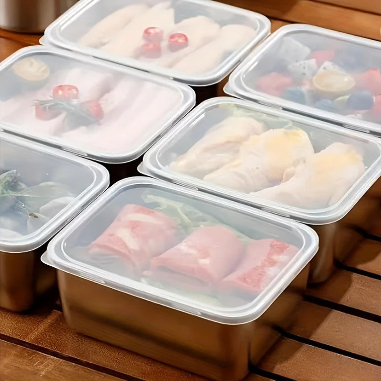 5PC Stainless Steel Food Storage Containers Airtight BPA Free Meal Prep Lunch Set