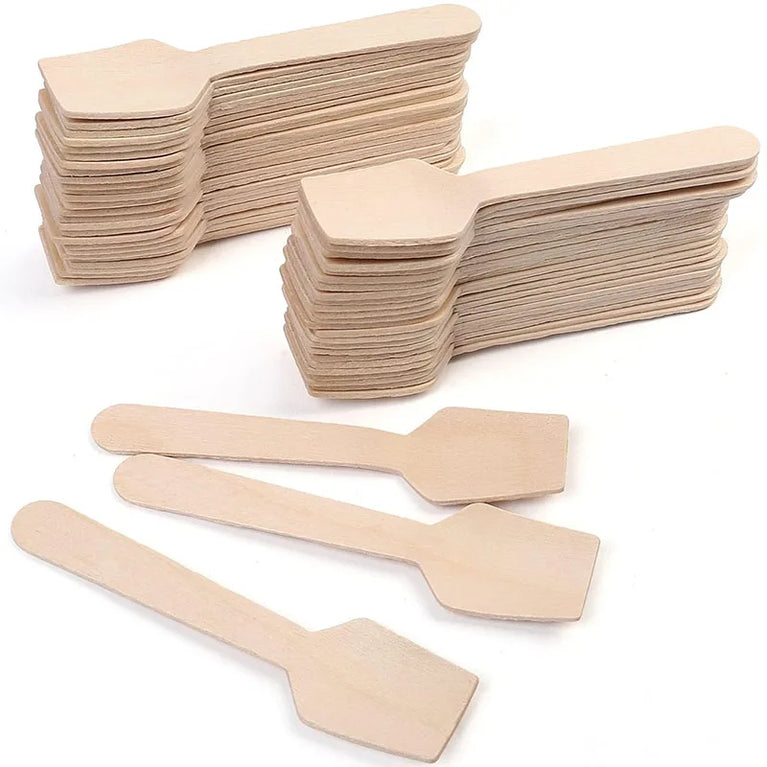 50/100PCS Mini Wooden Spoons 4 Inch Disposable Tasting Spoon Set