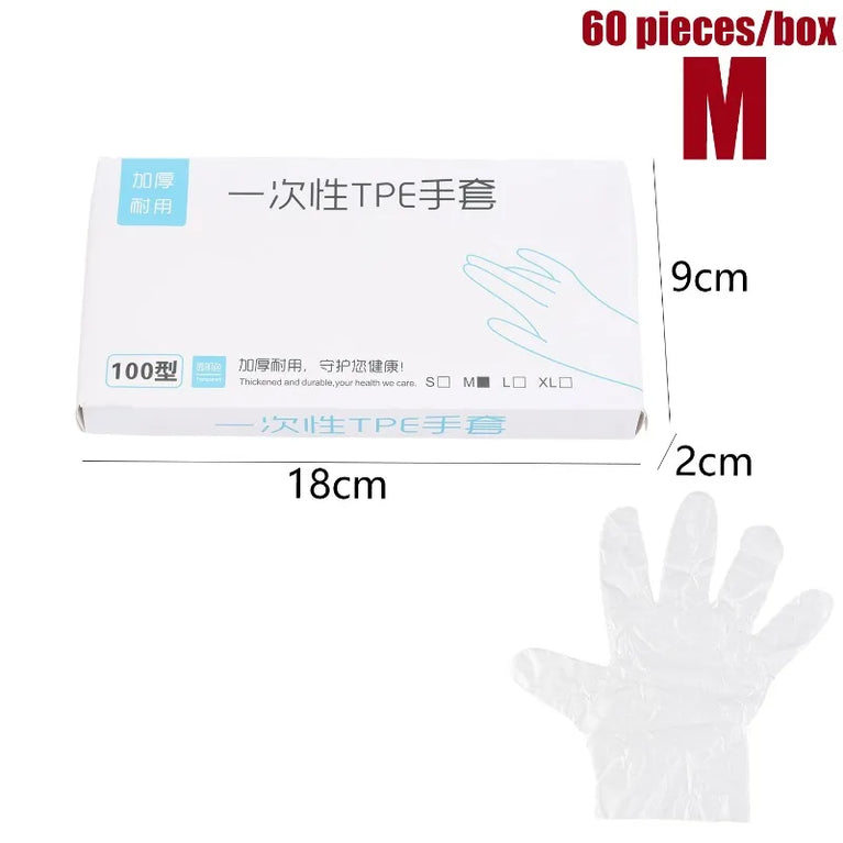 Disposable Gloves Transparent Kitchen Food Prep BBQ Gloves 60PCS Box