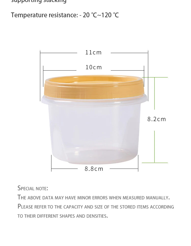 8 Pcs 500ml Food Storage Containers for Refrigerator Organization