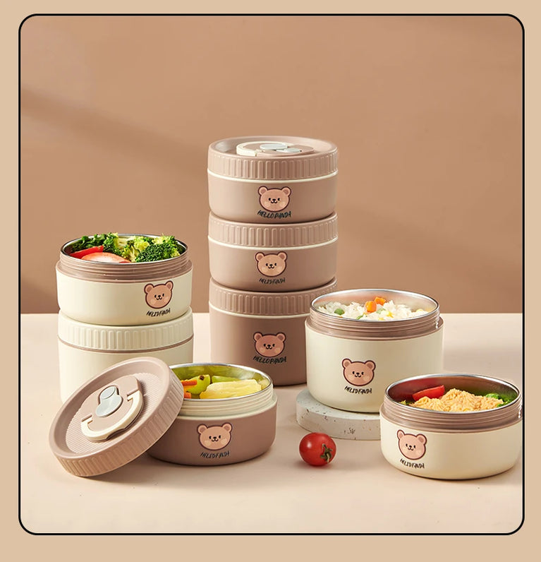 304 Stainless Steel Thermal Bento Lunch Box Leakproof Insulated Food Container