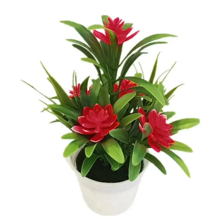 5-Head Miniature Lotus Simulation Bonsai | Creative Desktop Floral Decoration