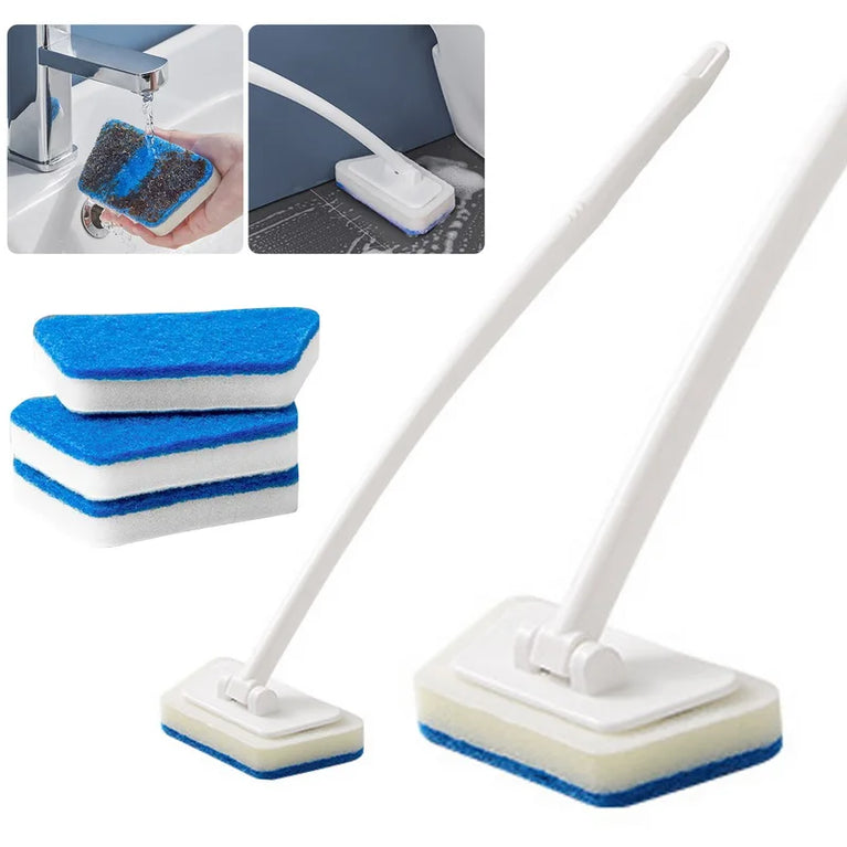 Multi-Functional Bathroom Wall & Floor Brush | Long-Handle Ergonomic Scrubber