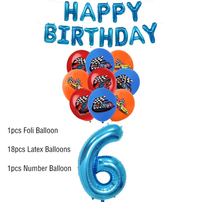 Happy Birthday Wheels Racing Car Party Disposable Tableware Set for Kids Celebration