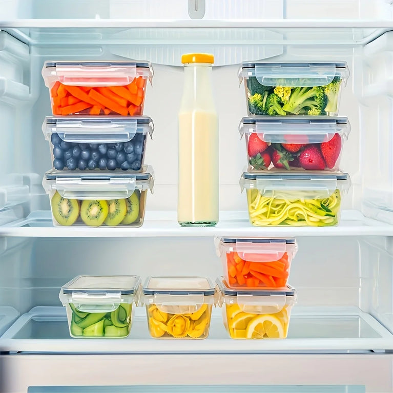Clear Kitchen Food Storage Container Set Microwave Safe PP Lunch Box with Lid