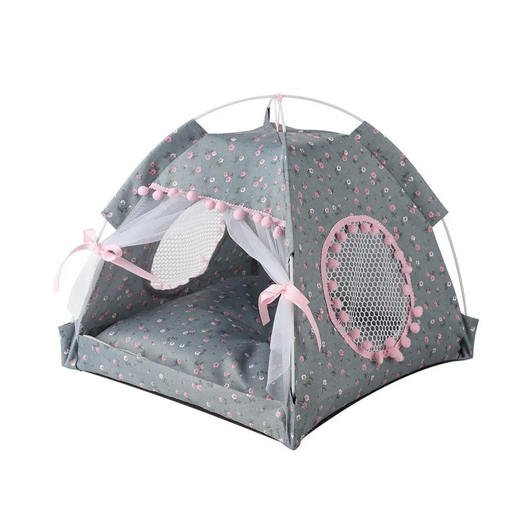 Princess Cat Bed Foldable Soft Tent House All Season Comfort