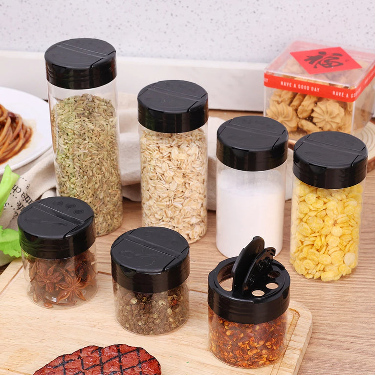 Transparent Seasoning Jars Reusable Spice Storage Bottles Kitchen Container Set
