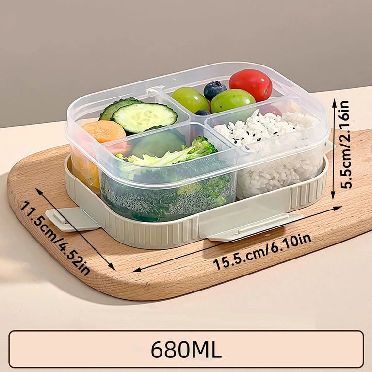 Portable Plastic Divided Lunch Box Kids Student School Picnic Sealed Microwave Bento Container