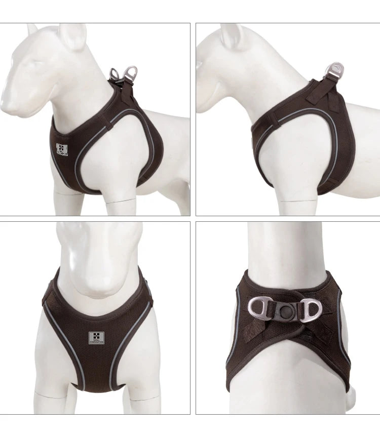 Adjustable Reflective Dog Harness Leash Set Step-In Soft Air Mesh Vest
