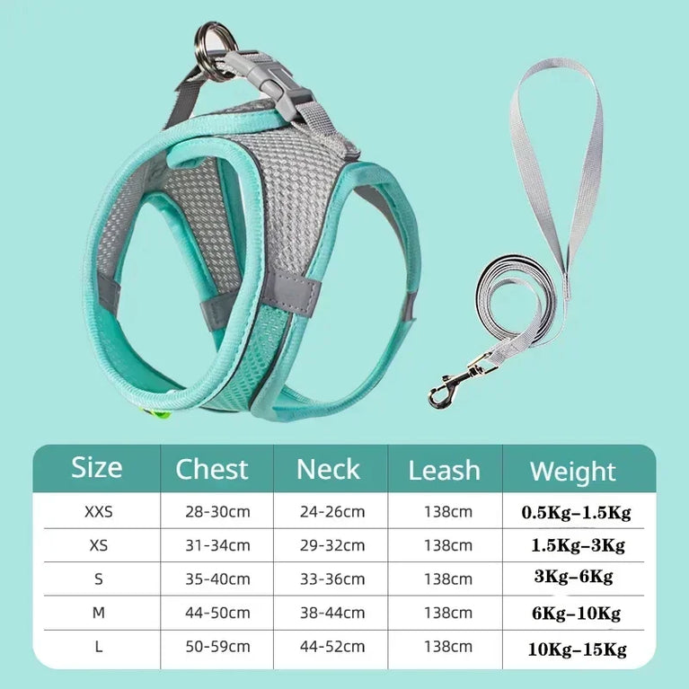 Dog Harness Leash Set Small Dogs Chihuahua Frenchie No Pull Vest