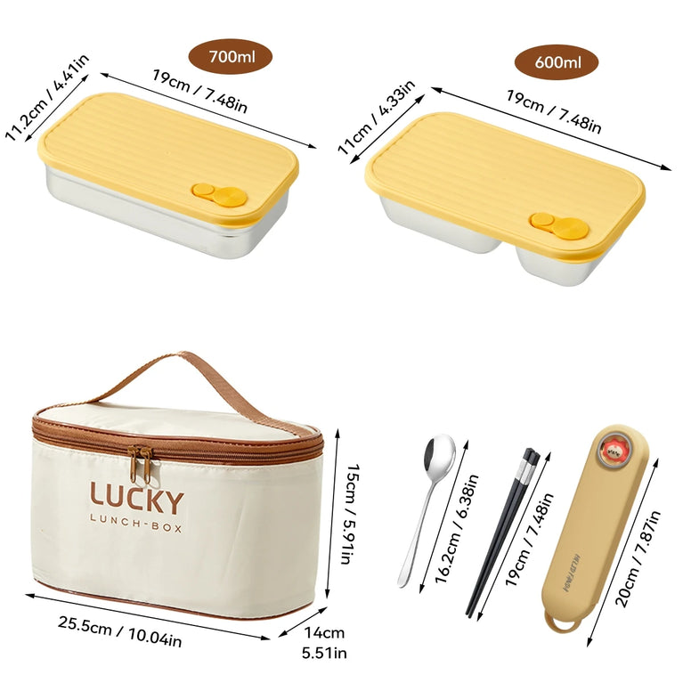 Portable Large Capacity Sealed Bento Lunch Box Stainless Steel Fruit Salad Food Container