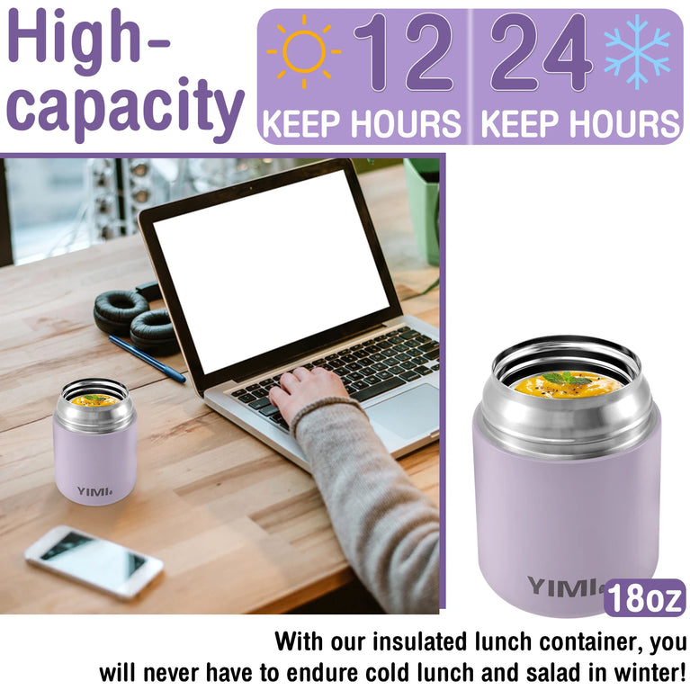 304 Stainless Steel Thermo Soup Cup 530ml 480ml Leakproof Vacuum Insulated Jar