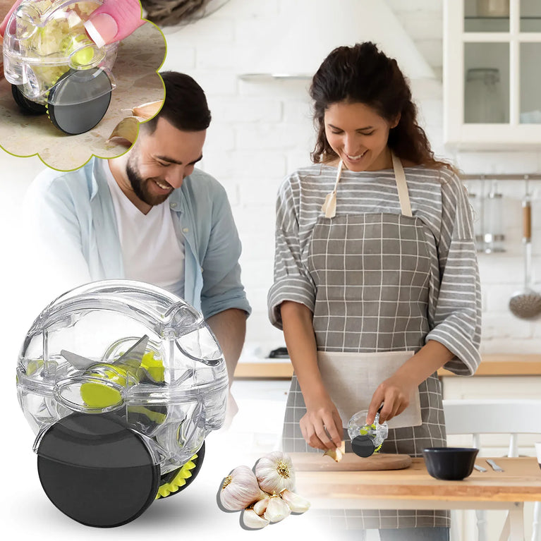 Rolling Garlic Chopper | Manual Roller Press & Mincer
