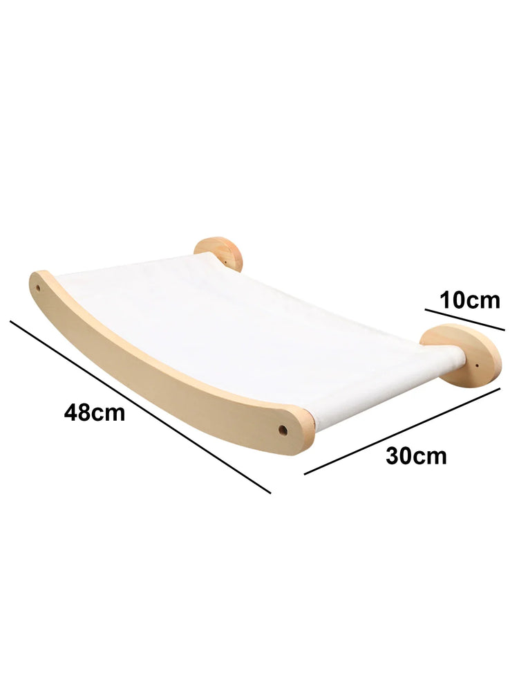 Wall-Mounted Cat Hammock & Climbing Set | Space-Saving Wood Furniture