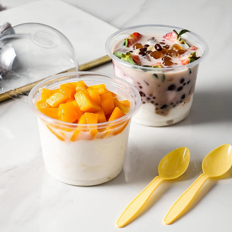 250ML TRANSPARENT DISPOSABLE SALAD CUP DESSERT CUP WITH DOME LID 50/100PCS PARTY BOWL CONTAINER