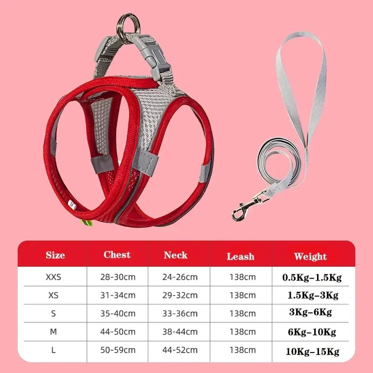 Dog Harness Leash Set Small Dogs Chihuahua Frenchie No Pull Vest