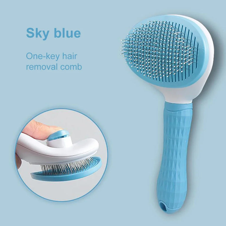 Stainless Steel Pet Grooming Brush | Pro Hair Remover & Comb