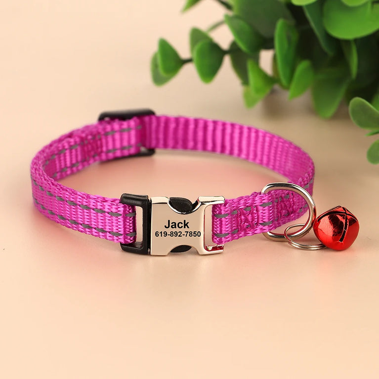 Cat Collar Free Personalized Kitten Collar Engraved Antilost Adjustabl